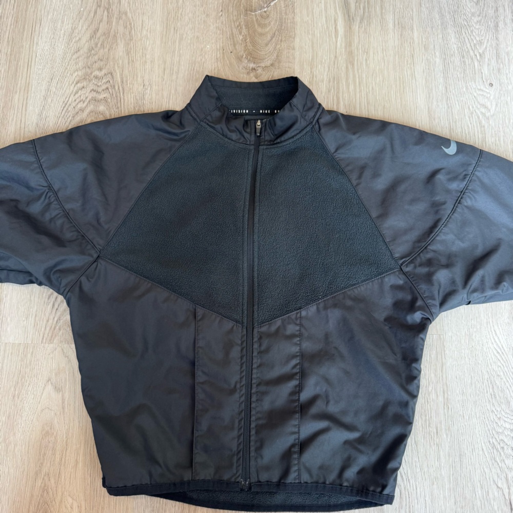 Nike Division Running Jacket Black Full Zip Performance Sports Workout Size XS